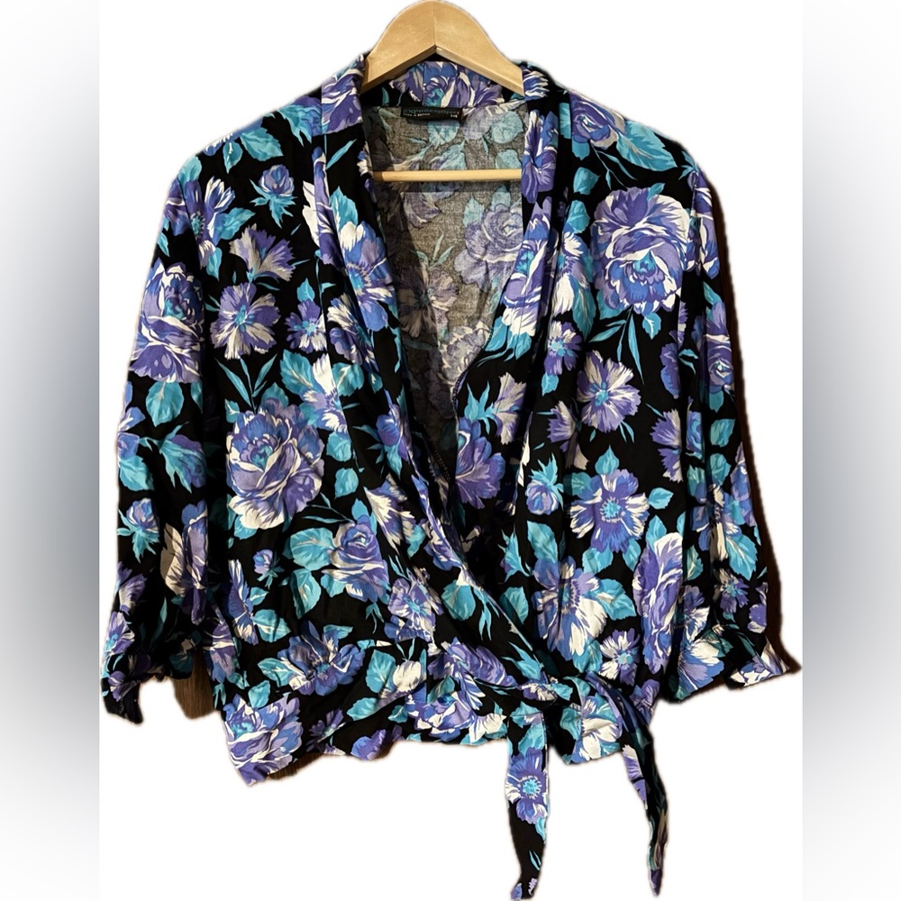 Vintage Expressions Floral Wrap Blouse Made in Britain